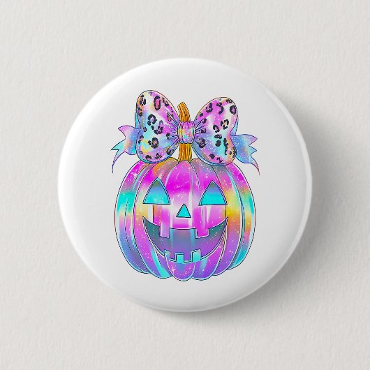 Neon Coquette Halloween Pumpkin Ronde Button 5,7 Cm (Voorkant)