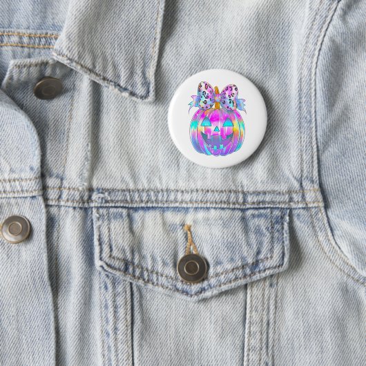 Neon Coquette Halloween Pumpkin Ronde Button 5,7 Cm (In situ)