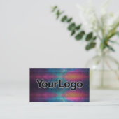 Neon Cosmic Galaxy Reiki Healer Company Logo  Visitekaartje (Staand voorkant)