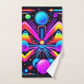 Neon Cosmic Kaleidoscope (Serviette à main)