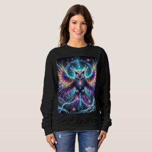 Neon Cosmic Owl T-shirt ontwerp.