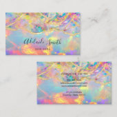 néon couleurs minéral opal texture carte de visite (Devant / Derrière)