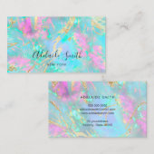 néon couleurs pastel opal texture carte de visite (Devant / Derrière)