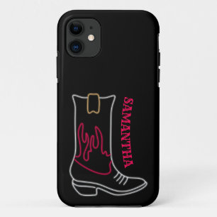 Neon Cowboy Boot  naam iPhone 11 Hoesje