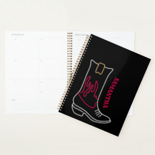 Neon Cowboy Boot naam Planner