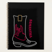 Neon Cowboy Boot  naam Planner (Voorkant)