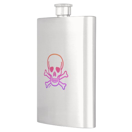 Neon Crâne n Bones Flacon en acier inoxydable (Gauche)