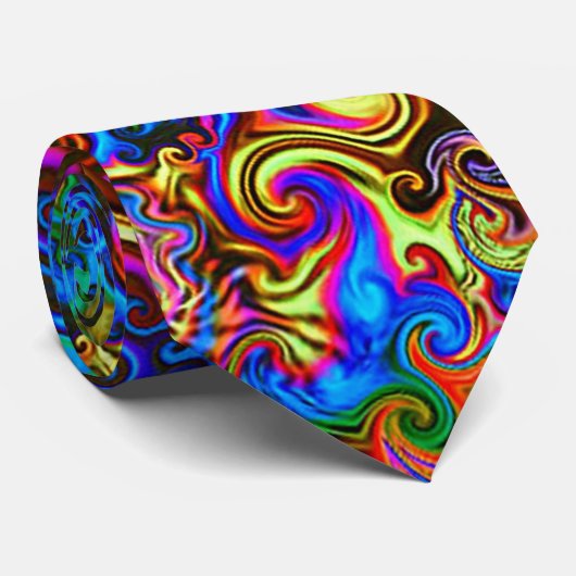 néon cravate psychédélique (Roulé)