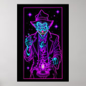 Neon Creepy Clown Turquoise Roze 2:3 Poster (Voorkant)