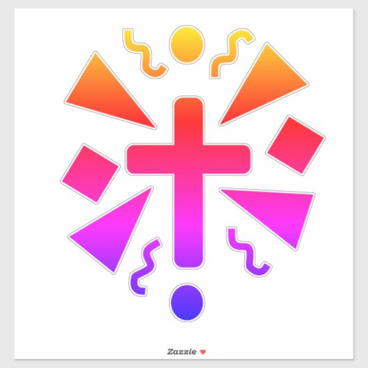 Neon Cross Faith Text Car Sticker (Vel)