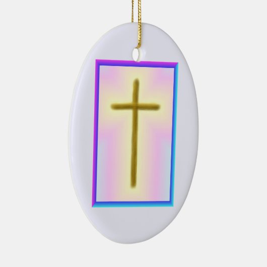 Neon Cross Keramisch Ornament (Rechts)