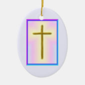 Neon Cross Keramisch Ornament (Voorkant)