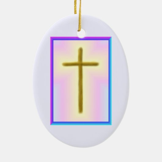 Neon Cross Keramisch Ornament (Achterkant)