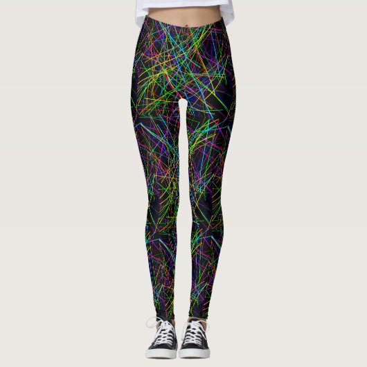 Neon Crosshatch Infinite Grid Leggings (Voorkant)