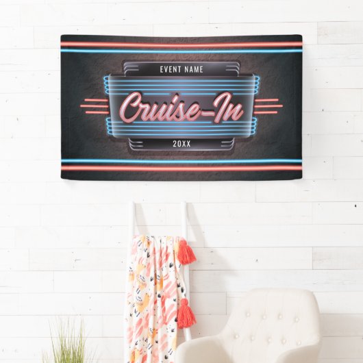 Neon Cruise-in-banner Spandoek (Insitu)