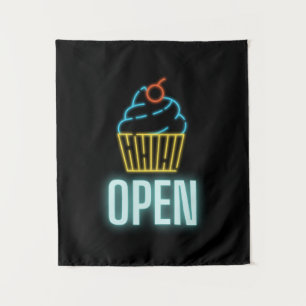 Neon Cupcake Open Sign Wandkleed