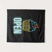 Neon Cupcake Open Sign Wandkleed (Voorkant (horizontaal))