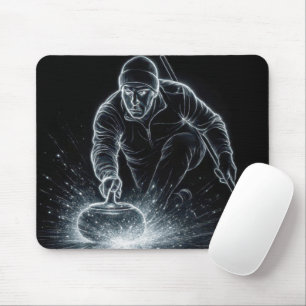 Neon Curling Sport met Dynamische Energie Muismat