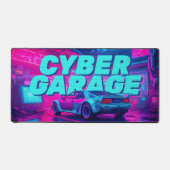 Neon Cyan Magenta Cyberpunk Garage Retro Car (Recto)