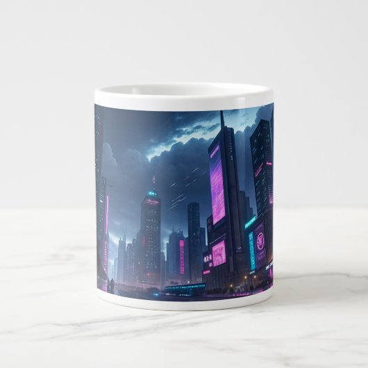 Neon Cyber City Mug - Plongez dans l'avenir! (Devant)