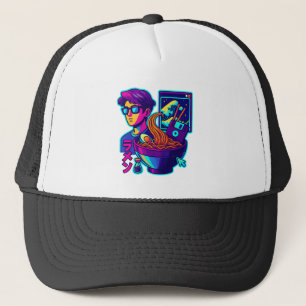 Neon Cyber Ramen – Vaporwave Retro Esthetische Kun Trucker Pet