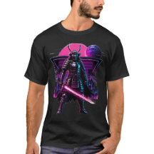 Neon Cyber Samurai Vaporwave Krijger Kunst