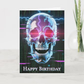 Neon Cyber Skull: Digitale Overlord Kaart (Voorkant)