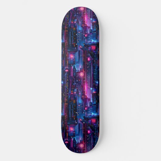 Neon Cyberpunk Anime Japans Skateboard (Voorkant)