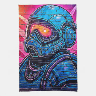 Neon Cyberpunk Astronaut Theedoek
