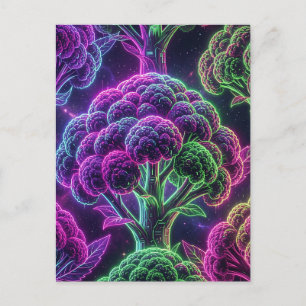 Neon Cyberpunk Bloemkool Melkweg Briefkaart