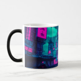 Neon Cyberpunk City Futuristic Gamer Magische Mok