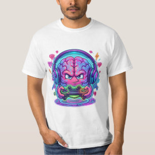 Neon Cyberpunk Gamer Hersen Niveau Verhogen Contro T-shirt