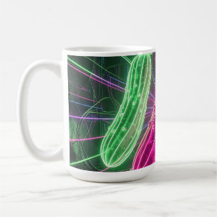 Neon Cyberpunk Glanzende Komkommers Koffiemok
