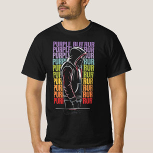 Neon Cyberpunk Hooded Figure Digitale Kunst - Gloe T-shirt
