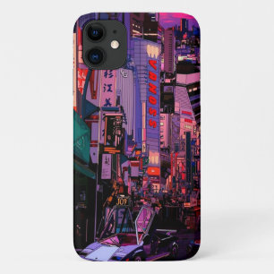 Neon Cyberpunk Metropolis iPhone 11 Hoesje