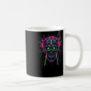 Neon Cyberpunk Skull – futuristische digitale kuns Koffiemok