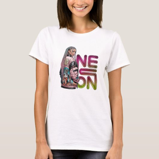 Neon Cyberpunk T-shirt (Voorkant)