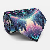 Neon Cyberworld Stropdas (Opgerold)