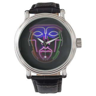 Neon Cyborg Futuristisch zwart Horloge