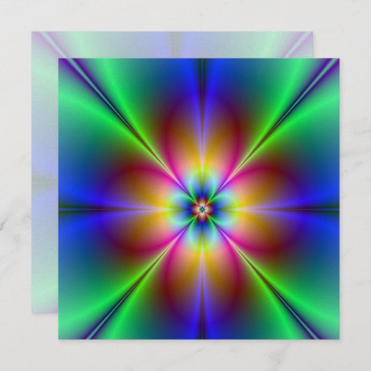 Neon Daisy Invitation (Voorkant / Achterkant)