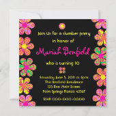 Neon Damask Flowers Kaart (Achterkant)