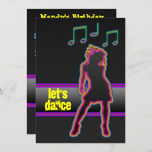 Neon Dance - Invitations dansantes (Devant / Derrière)