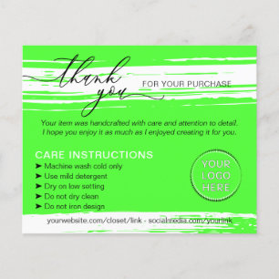 Neon Dank u Wastips Zorginstructie Flyer