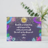 Neon dans party kinderen verjaardag bedankkaart (Staand voorkant)