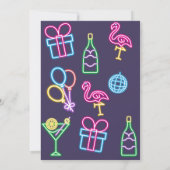 Neon dansfeest kaart (Achterkant)