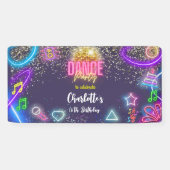 Neon dansfeest spandoek (Horizontaal)