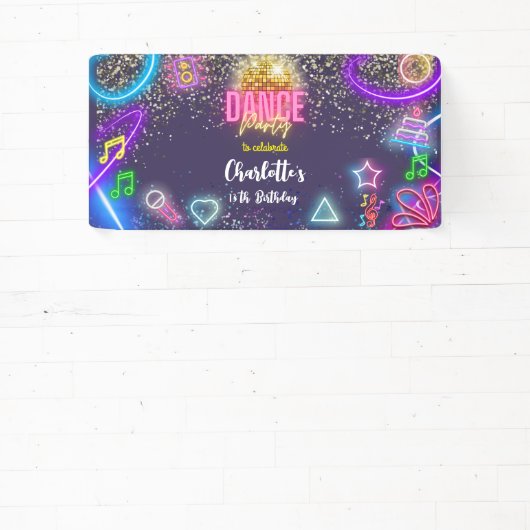 Neon dansfeest spandoek (Insitu)