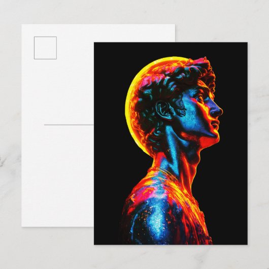 Neon David Beeld Briefkaart (Voorkant / Achterkant)