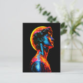 Neon David Beeld Briefkaart (Staand voorkant)