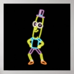 Neon de heer Poopybutthole Poster